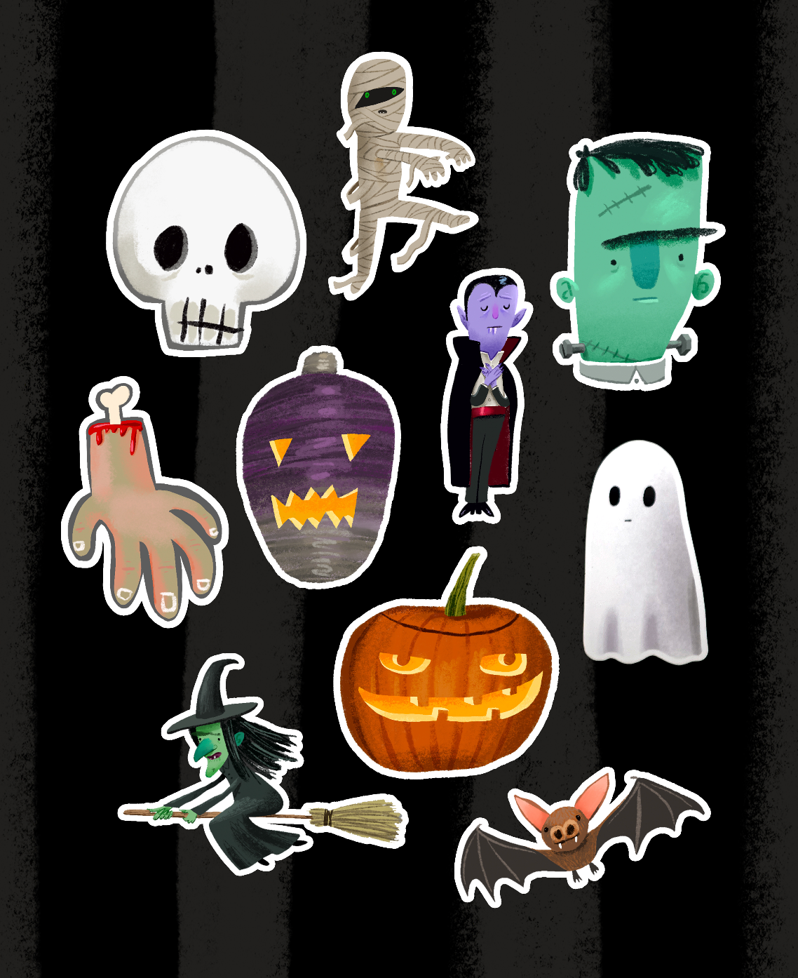 Stick-or-Treat Halloween Stickers - Pack Two